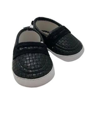 Black Woven Loafers