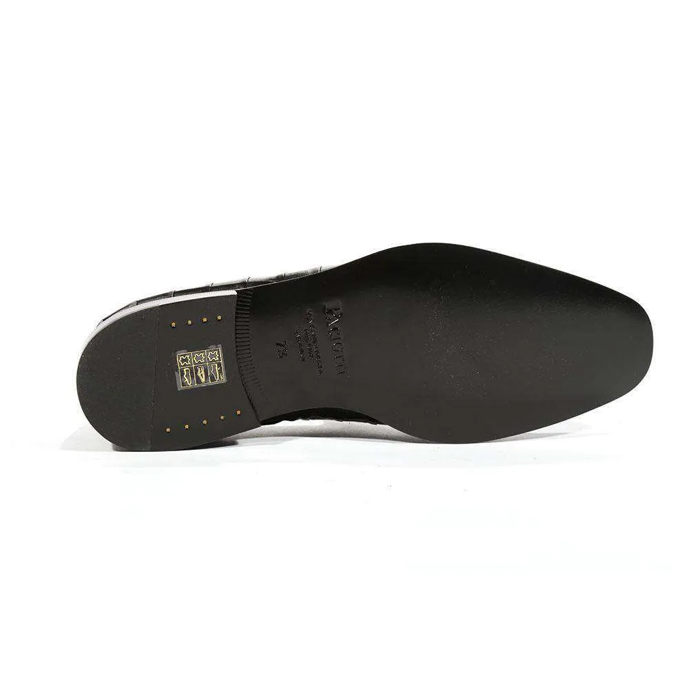 Cesare Paciotti Luxury Italian Men's Loafers Nappa Plisse Black Designer Shoes (CPM5446)