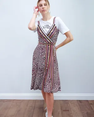 HB 6786 Faux wrap strap dress in brown
