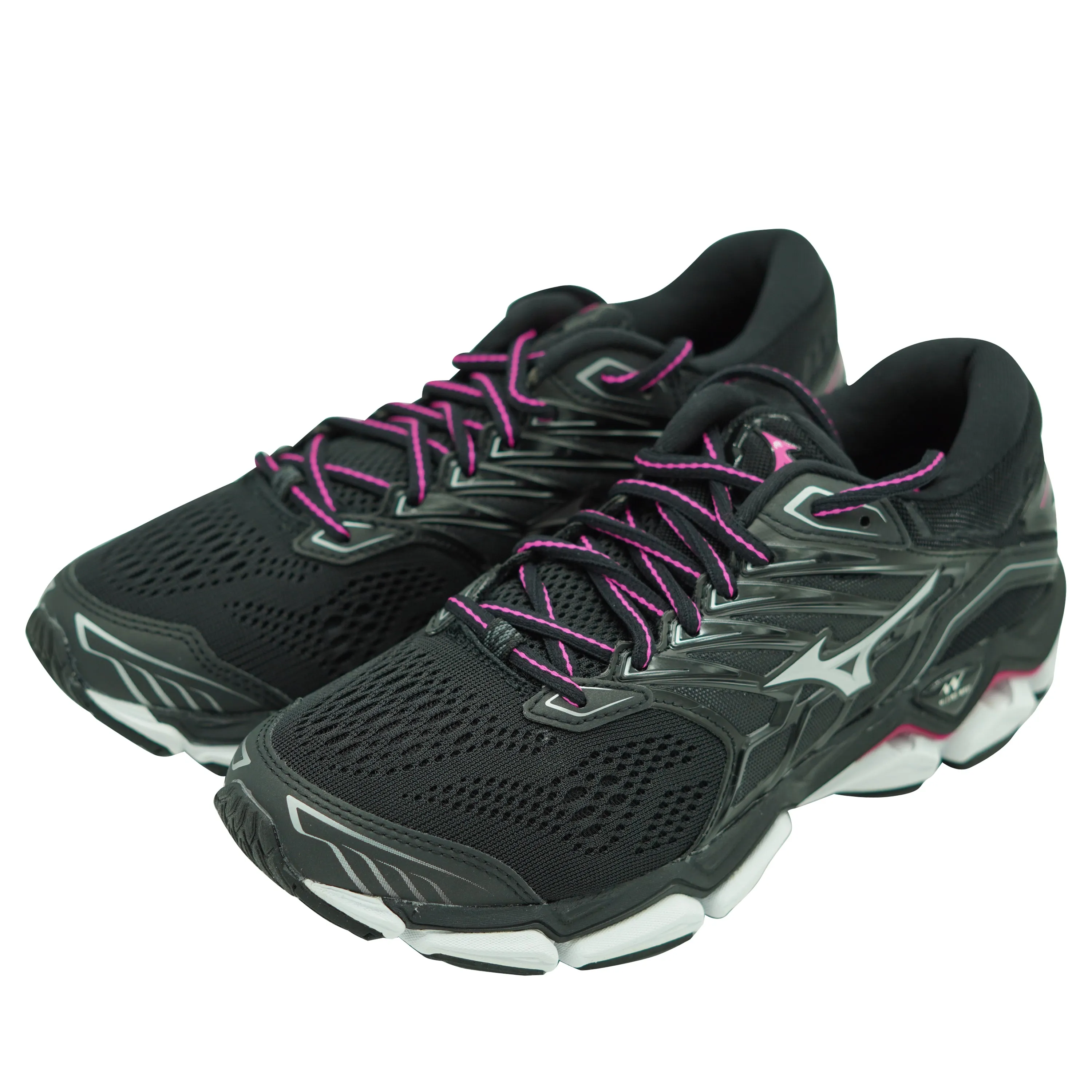 Mizuno Women's Wave Horizon 2 Running Athletic Shoes Black Pink Size 7.5