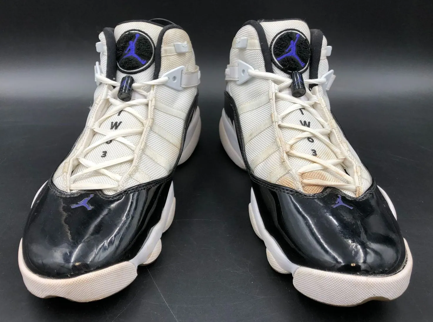 Nike Jordan 6 Rings 'Concord' Men's White/Black/Purple Sneakers - Sz 10.5 ( COA)