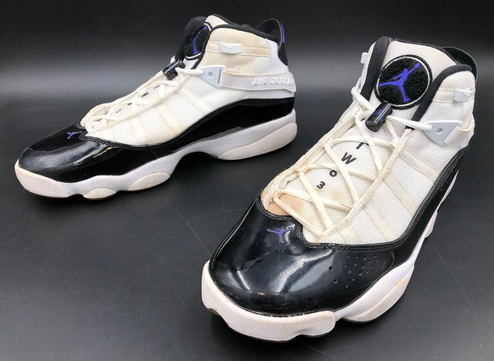 Nike Jordan 6 Rings 'Concord' Men's White/Black/Purple Sneakers - Sz 10.5 ( COA)