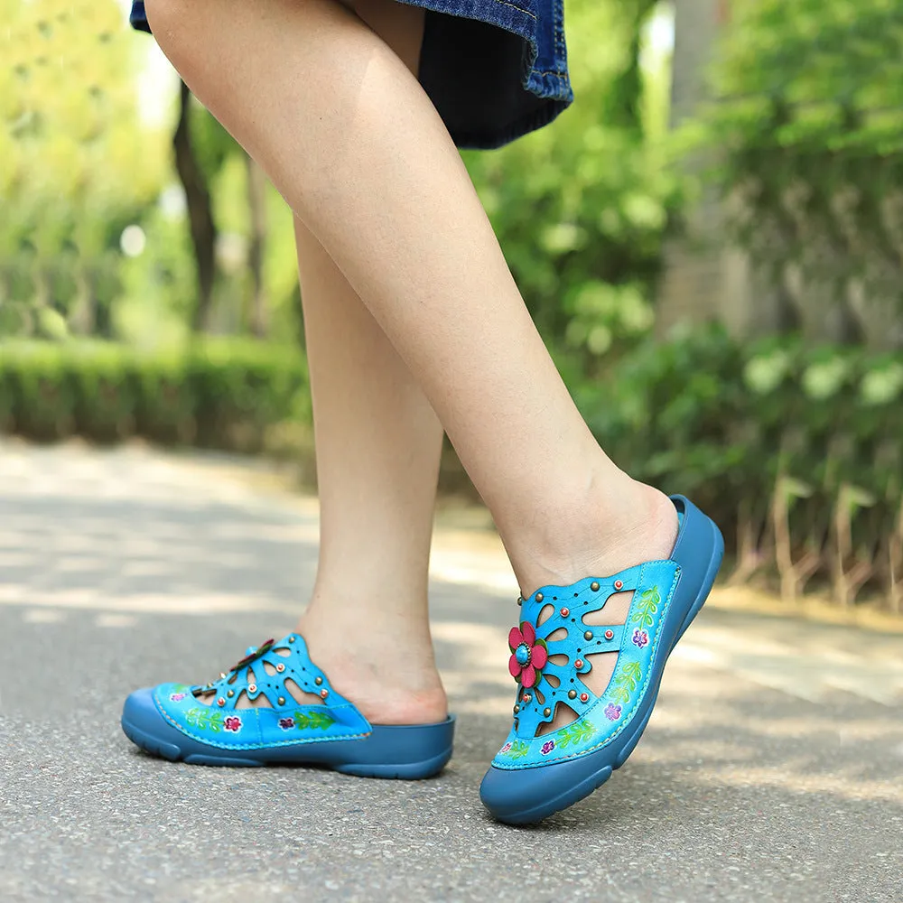 Vintage Printed Flowers Pattern Sandals