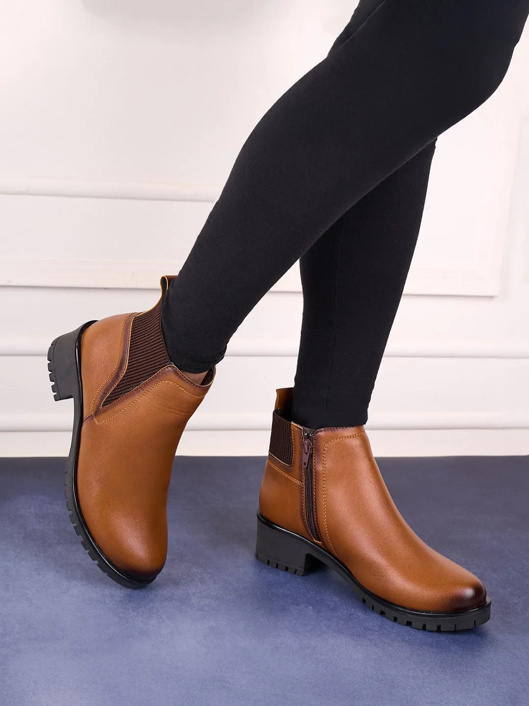 Women's Brown Ankle Boots (IU5002)