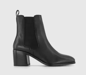 Womens Office Aspect Block Heel Chelsea Boots Black Leather